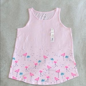 NWT SO Girls Tank. Light pink with flamingos